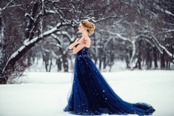 Fototapeta premium Winter photo session in nature in the snow