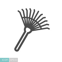 Garden rake flat vector icon