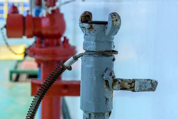 Chicago coupling for air hose connection on board a construction work barge at oil field