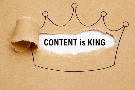 Content Is King Crown Paper Concept