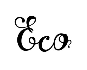 ECO. Word of hand written letters