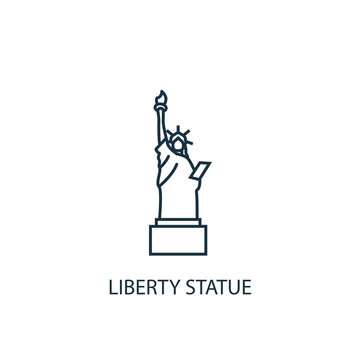 Liberty Statue Concept Line Icon. Simple Element Illustration