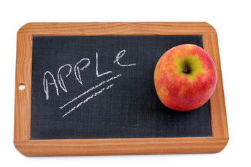 Apple on a school slate