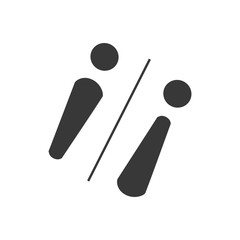 Vector male and female icon set. Gentleman and lady toilet sign. Man and woman user avatar. Flat design style.