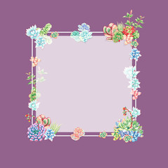 Set of high quality hand painted   elements for your design with succulent plants.Perfect for your project,wedding,greeting card,photos,blogs,wreaths,pattern and more