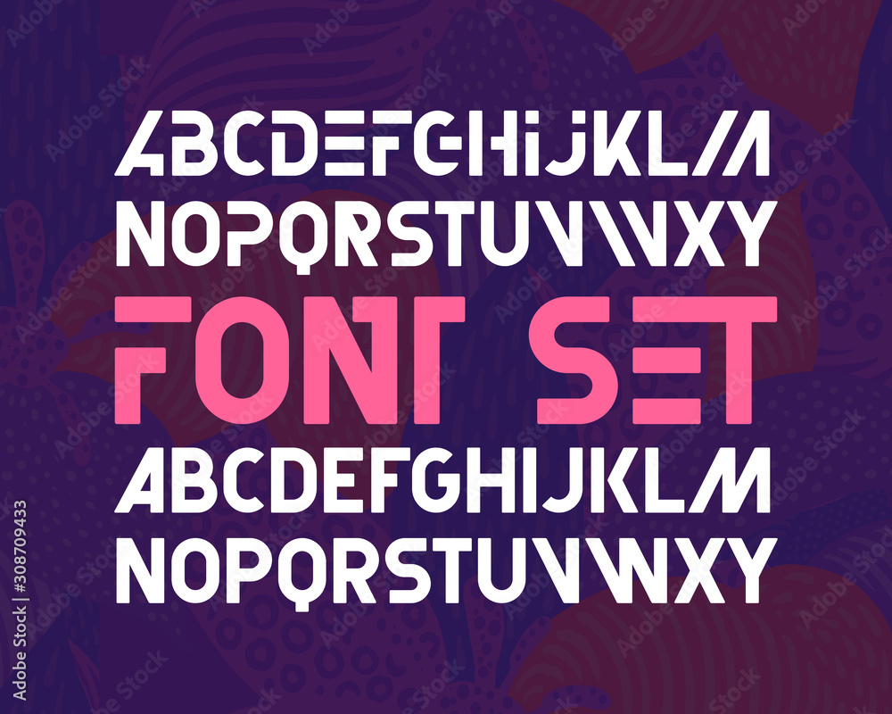 Aufkleber geometric font set with two letters variations