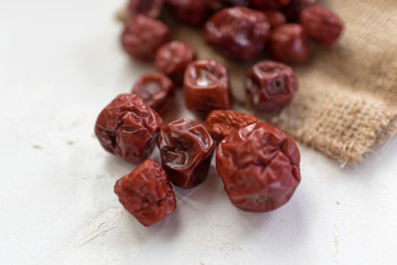 dried jujube on white background