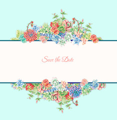Set of high quality hand painted   elements for your design with succulent plants.Perfect for your project,wedding,greeting card,photos,blogs,wreaths,pattern and more