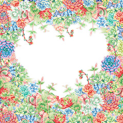 Set of high quality hand painted   elements for your design with succulent plants.Perfect for your project,wedding,greeting card,photos,blogs,wreaths,pattern and more