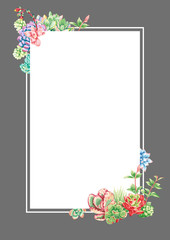 Set of high quality hand painted   elements for your design with succulent plants.Perfect for your project,wedding,greeting card,photos,blogs,wreaths,pattern and more