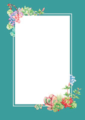 Set of high quality hand painted   elements for your design with succulent plants.Perfect for your project,wedding,greeting card,photos,blogs,wreaths,pattern and more