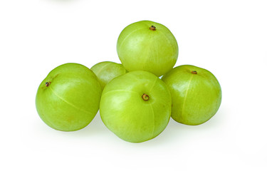 Indian gooseberry isolated on white background.