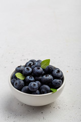 Fresh blueberries in a bowl