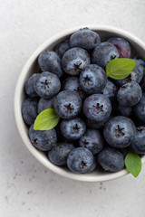 Blueberries shot from above