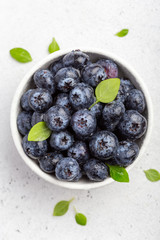 Wet ripe blueberries