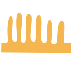 Abstract modern and stylish digital hand drawn shape on the white isolated background. Creative colorful bright clip art form.