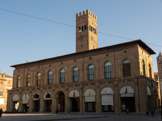 Obraz premium The Piazza Maggioret in Bologna