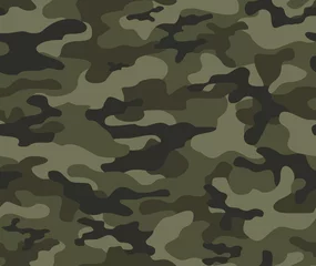 Keuken foto achterwand Camouflage Camouflage patroon naadloze groene vector print.