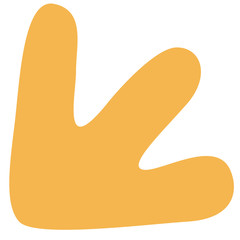 Abstract modern and stylish digital hand drawn shape on the white isolated background. Creative colorful bright clip art form.