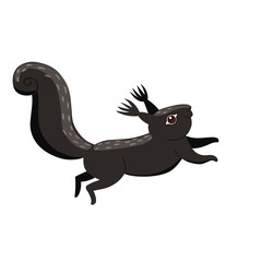 Black squirrel isolated on a white background. Vector graphics.