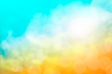 Summer Holiday Concept: Abstract Blurred Light Beach with Autumn Sky Sky Background