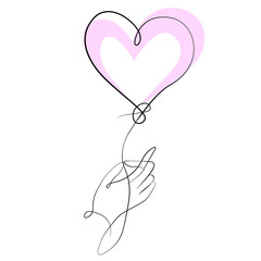 Heart Balloon Art Vector Illustration