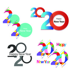 Happy new year 2020 design template. Design for calendar, greeting cards or print. Year of rat patronage