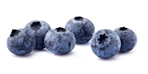 Blueberries Isolated on White Background. Macro.
