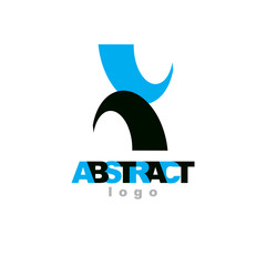 Vector conceptual geometric form can be used as corporate identity abstract symbol.