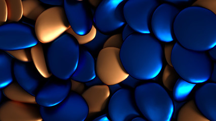 Beautiful background with beads, particles and simulation. 3d illustration, 3d rendering.