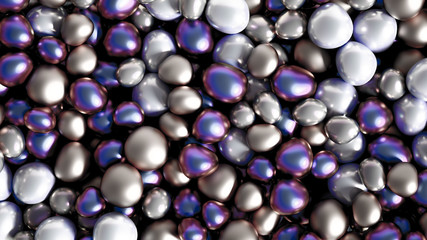 Beautiful background with beads, particles and simulation. 3d illustration, 3d rendering.