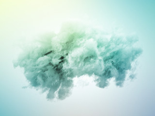 Cloud isolated, steam, smoke. 3d illustration, 3d rendering.