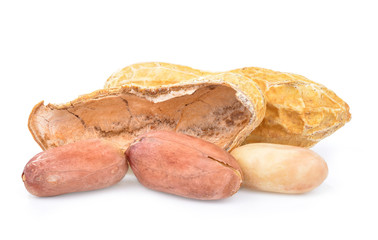  peanuts in shell isolated on white background.