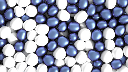 Beautiful background with beads, particles and simulation. 3d illustration, 3d rendering.