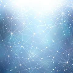 Fototapeta premium Wspaniałe abstrakcyjne formy systemu informacyjnego 3d. Magiczne niebieskie tło blasku. Fantastyczna komunikacja interaktywna tekstura kształtu. Fantazyjna struktura połączeń. Fantastyczny styl techno.