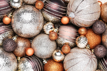 Background of colorful christmas baubles