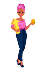 Young beautiful African American business woman