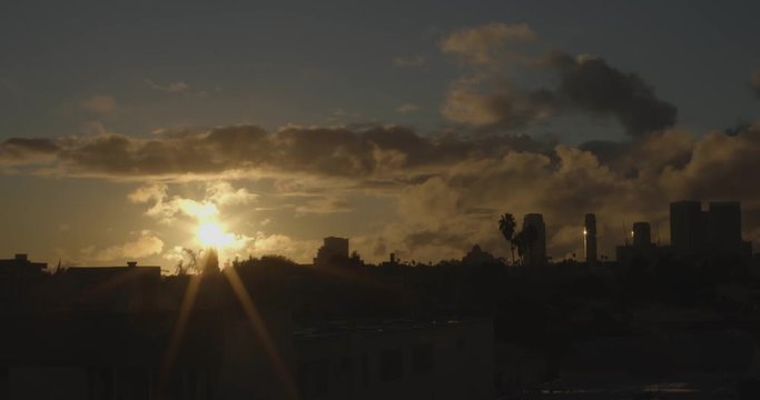 Beautiful sunset time lapse with clouds