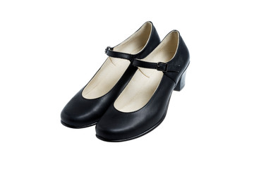 Pair of ladies shoes, on a white background