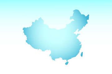 Blue China map ice with dark and light effect vector on light background illustration