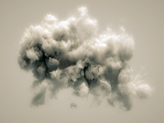 Cloud isolated, steam, smoke. 3d illustration, 3d rendering.