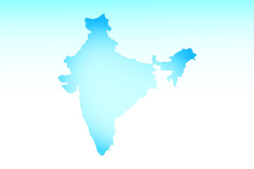 Naklejka premium Blue India map ice with dark and light effect vector on light background illustration