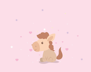 Cute horse cartoon vector design