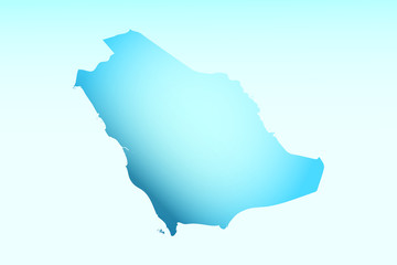Fototapeta premium Blue Saudi Arabia map ice with dark and light effect vector on light background illustration