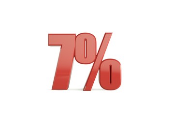 3D illustration 7 Percent Discount with background