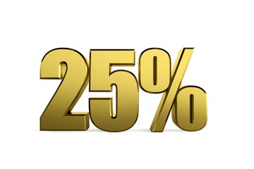 3D illustration 25 Percent Discount with background