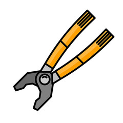 pliers flat illustration. icon for design and web.