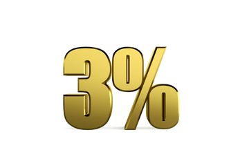 3D illustration 3 Percent Discount with background