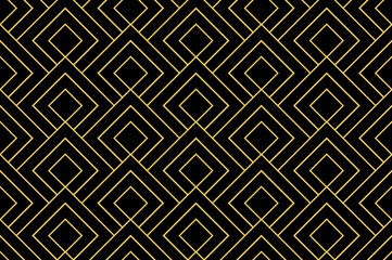 The geometric pattern with lines. Seamless vector background. Gold and black texture. Graphic modern pattern. Simple lattice graphic design
