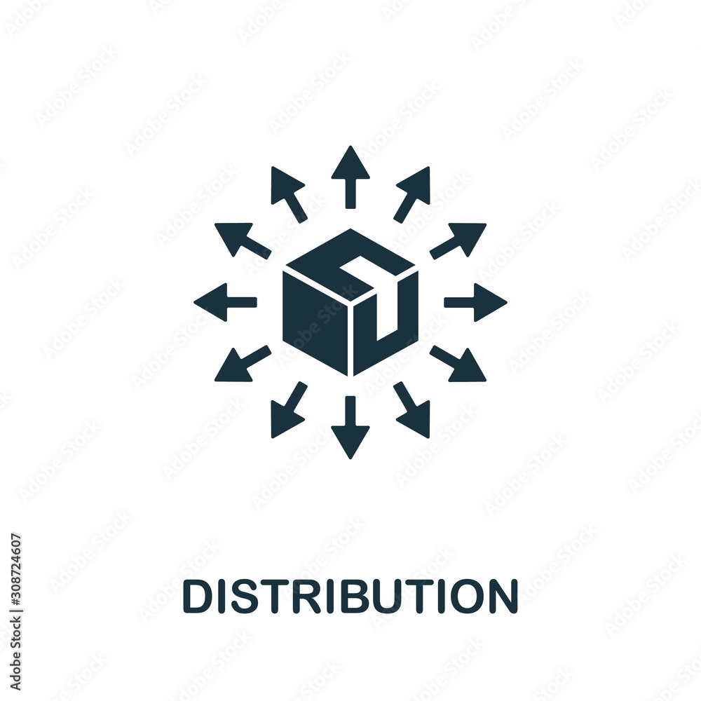 Poster distribution icon. creative element from business administration collection. simple distribution ico
